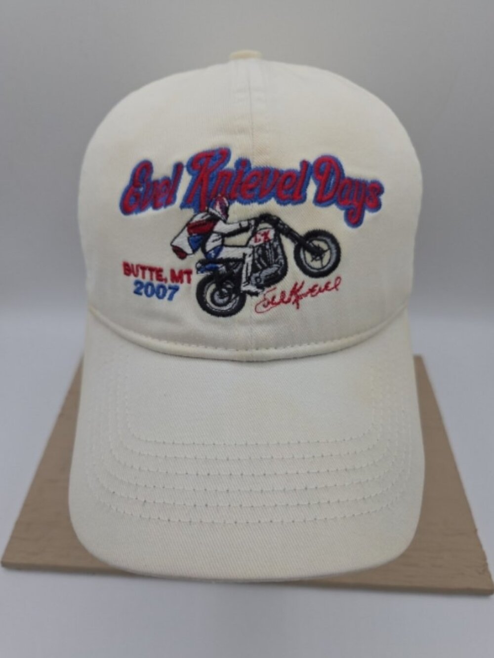 Evel Knievel Days 2007 Hat – Pacific Headwear 350C – Off‑White – Final Festival